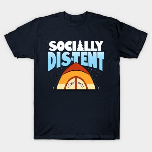 Socially Distent Funny Summer Camping Meme T-Shirt